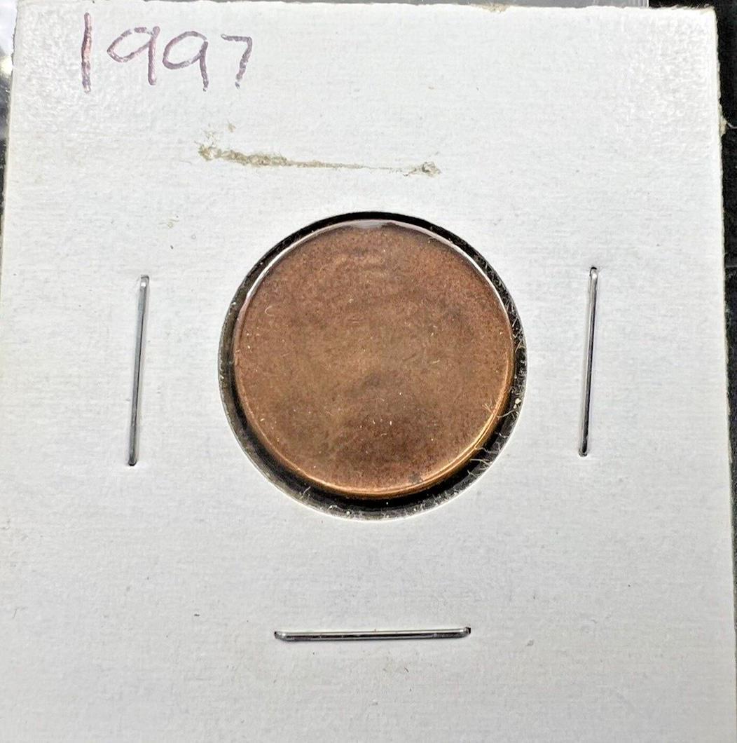 1997 Lincoln Memorial Cent Penny Coin Capped Die Struck Thru Error UNC RB