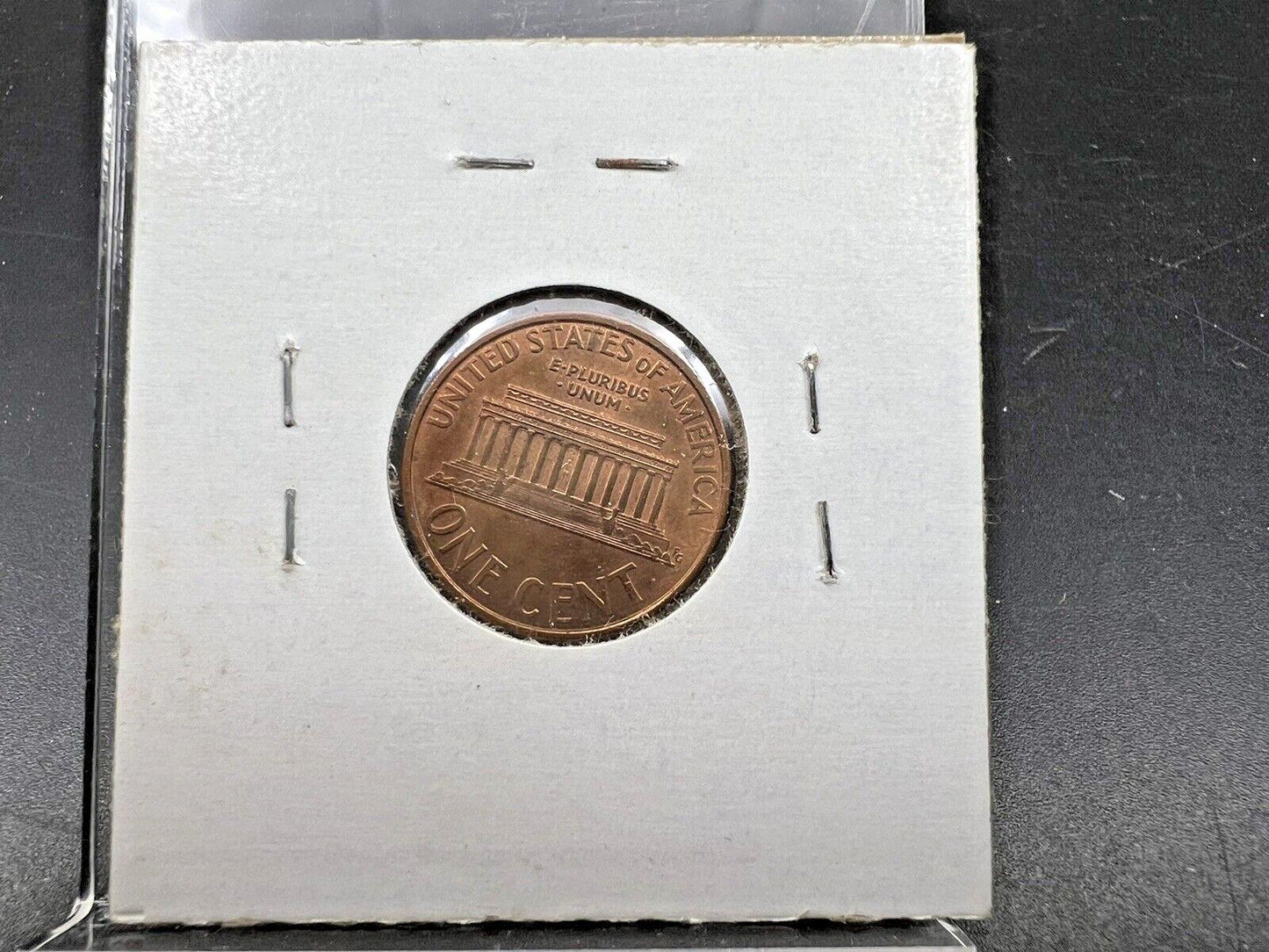 1997 Lincoln Memorial Cent Penny Coin Capped Die Struck Thru Error UNC RB