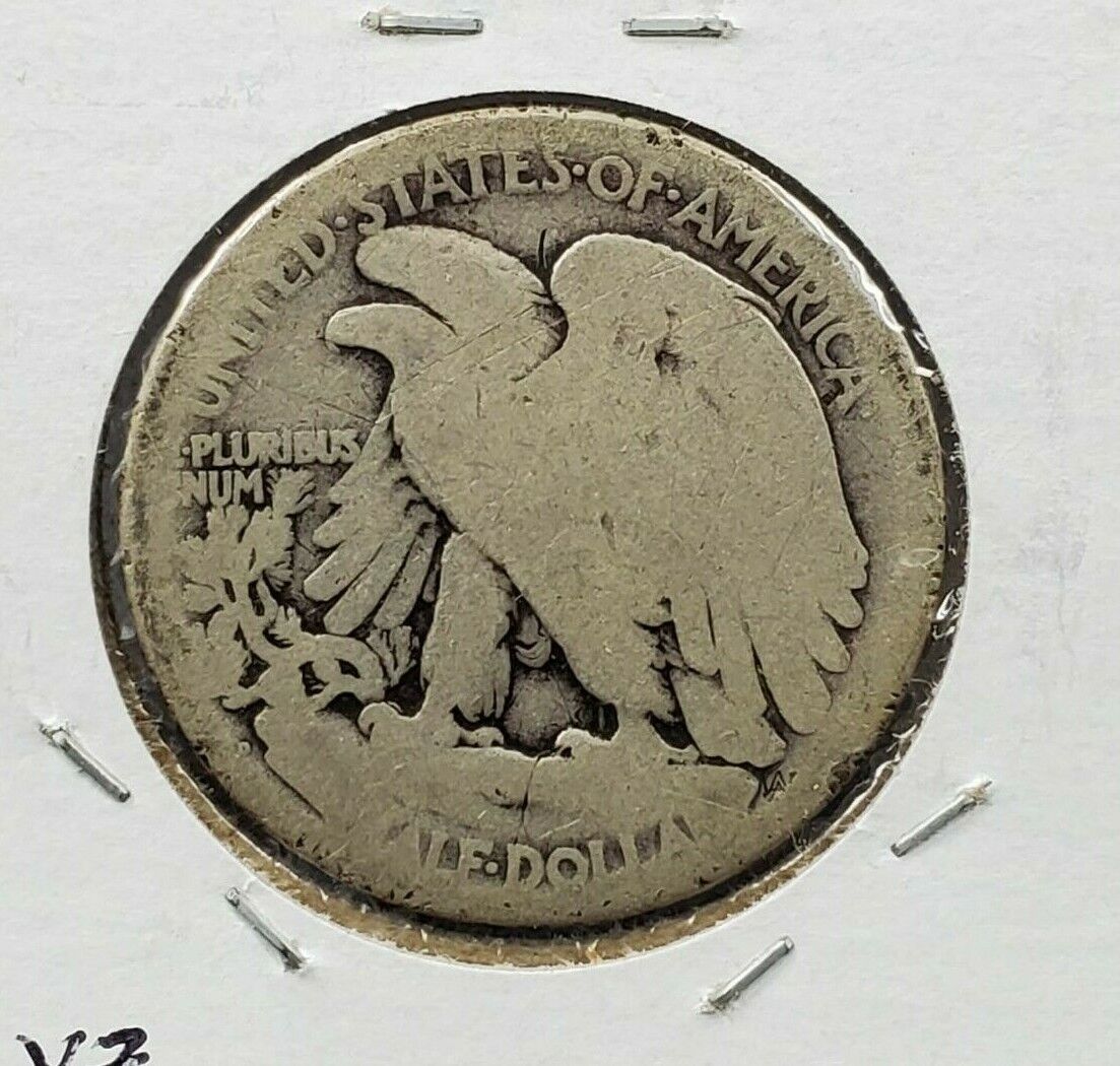 1917 D 50c Walking Liberty Silver Eagle Half Dollar Coin AG / Poor