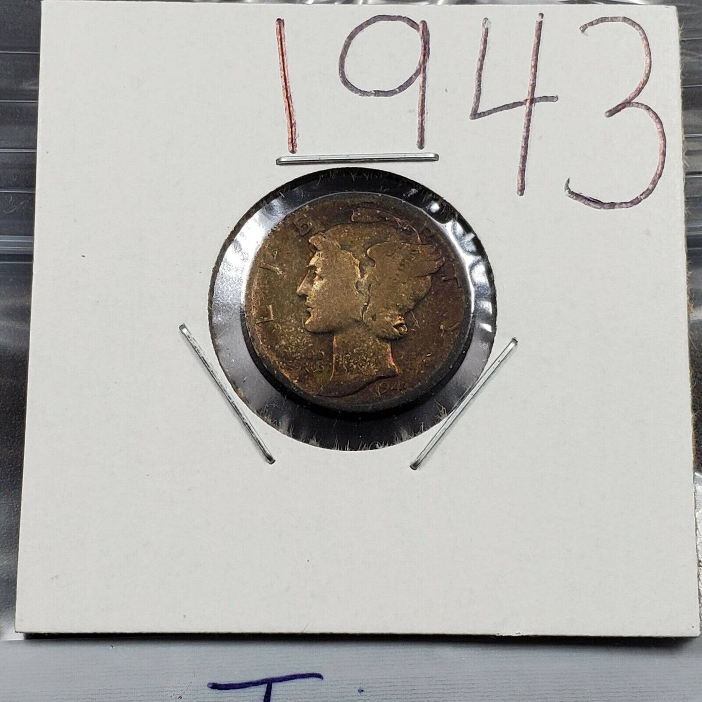 Toner Trio PQ Rainbow Toned Circ 1945 S Dime + Two other nice toned dime 3 coins