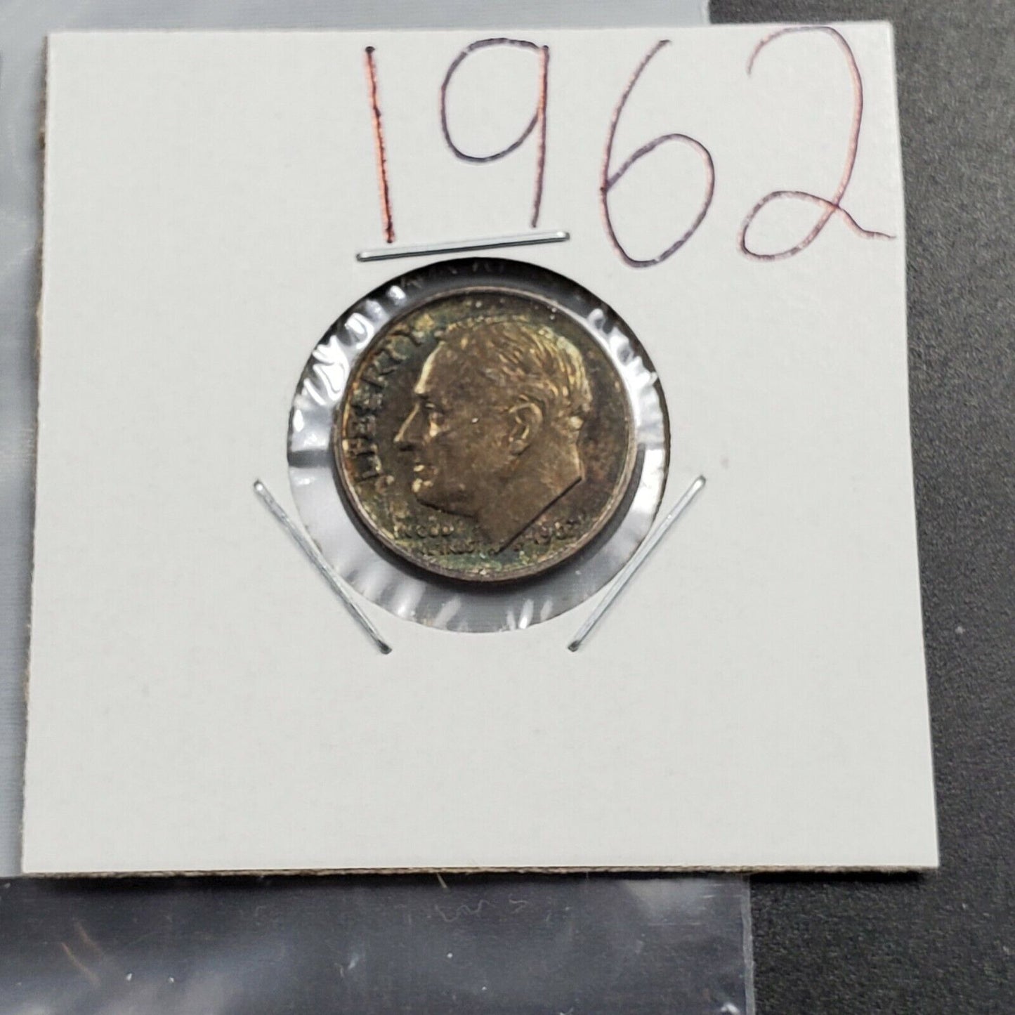 Toner Trio PQ Rainbow Toned Circ 1945 S Dime + Two other nice toned dime 3 coins