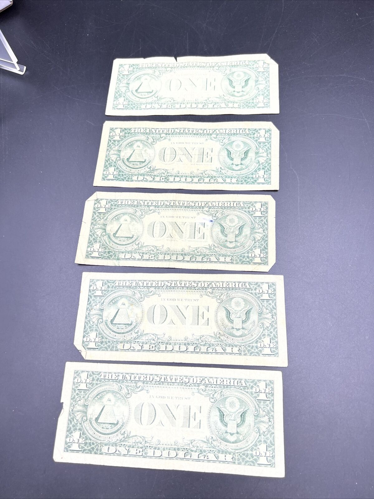 5 Note lot 1963 B $1 Barr Signature Federal Reserve Note FRN Green Seal Cull- VG