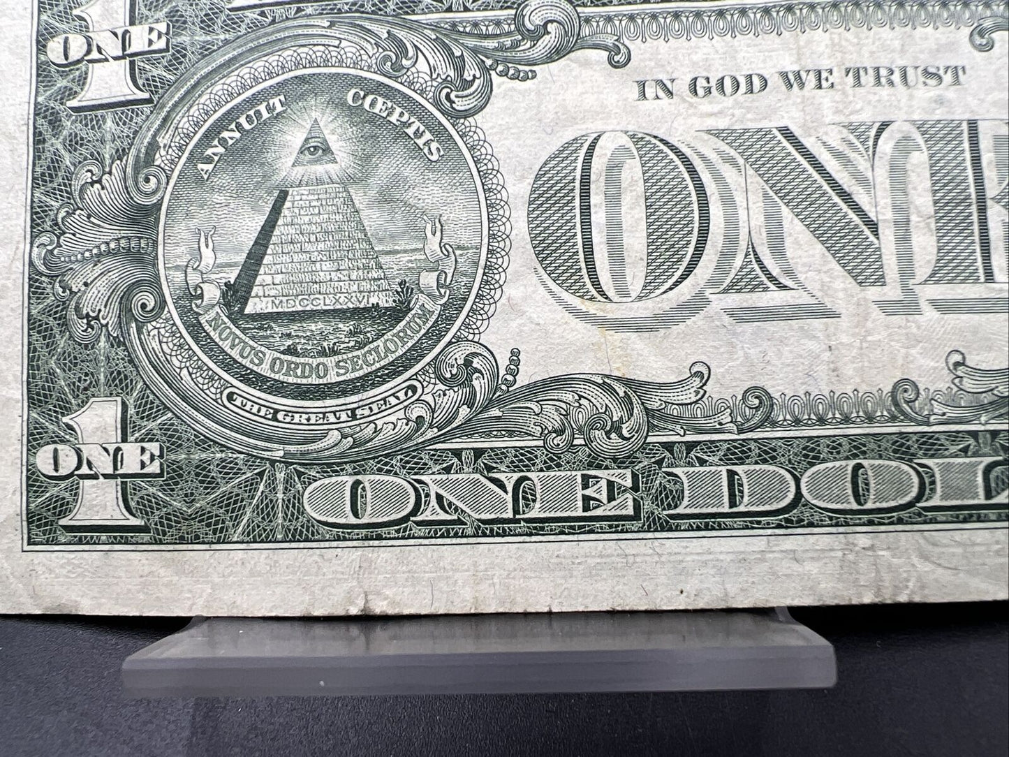 Major Off Center Error 1969 $1 FRN Federal Reserve Note Bill VF Very Fine Circ
