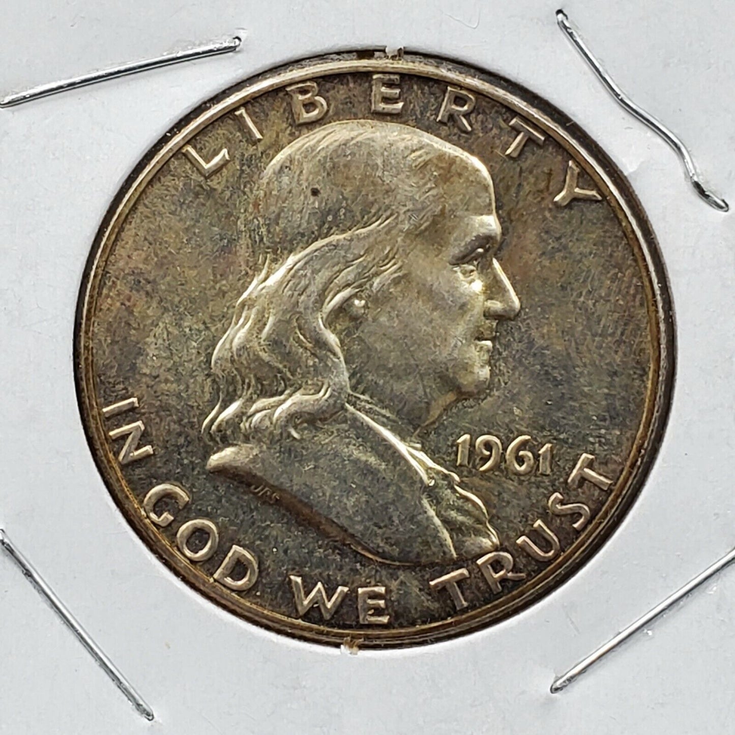 1961 P Franklin Silver Half Dollar Coin Averaged Toned Choice Proof Coin
