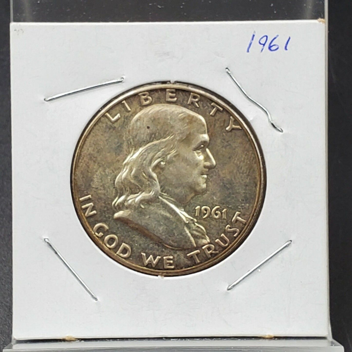 1961 P Franklin Silver Half Dollar Coin Averaged Toned Choice Proof Coin