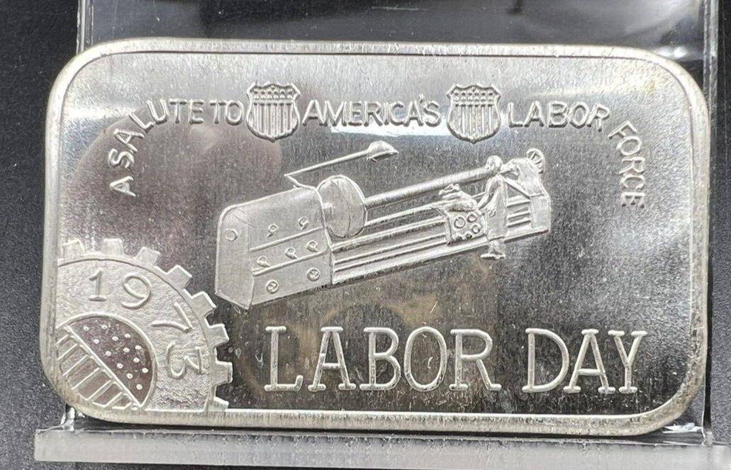 1973 A Salute To America's Labor Day 1 Oz Silver Bar Mother Lode Mint UNC