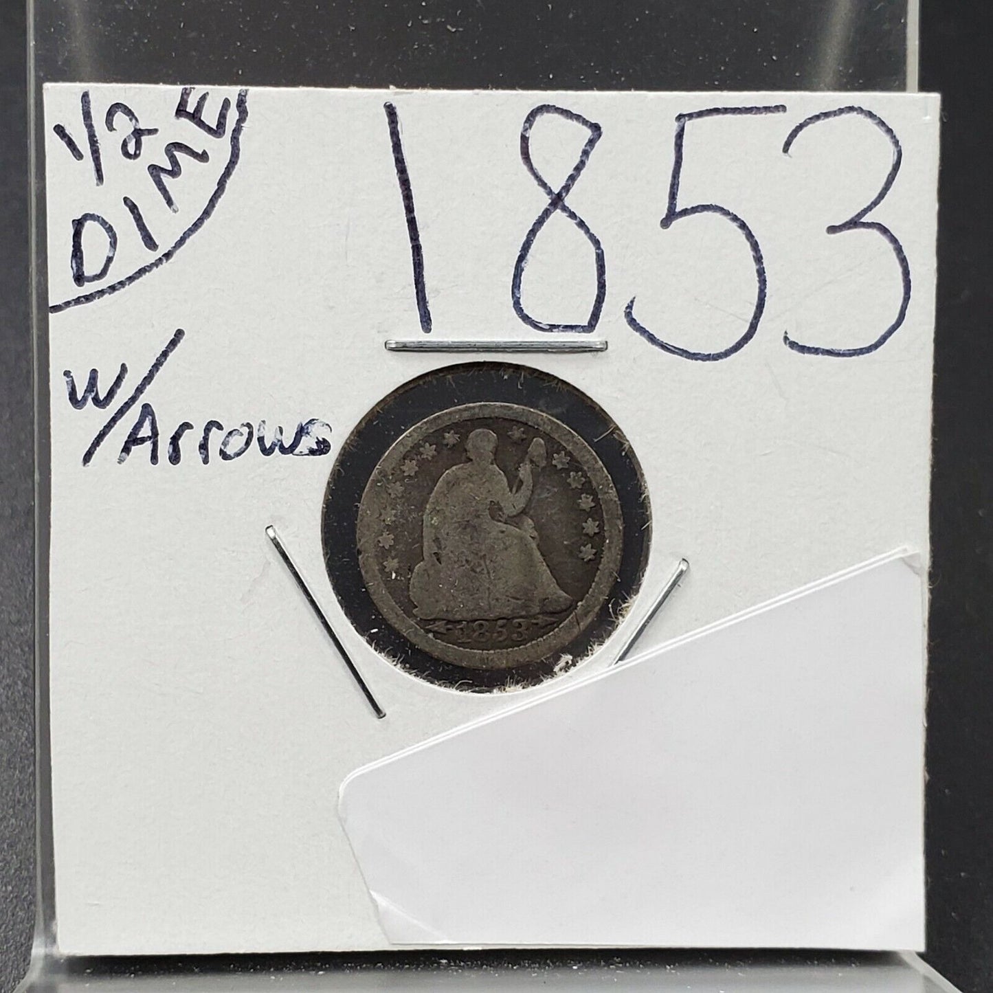 1853 Liberty Seated Half Dime Silver Coin With Arrows Variety AG About Good