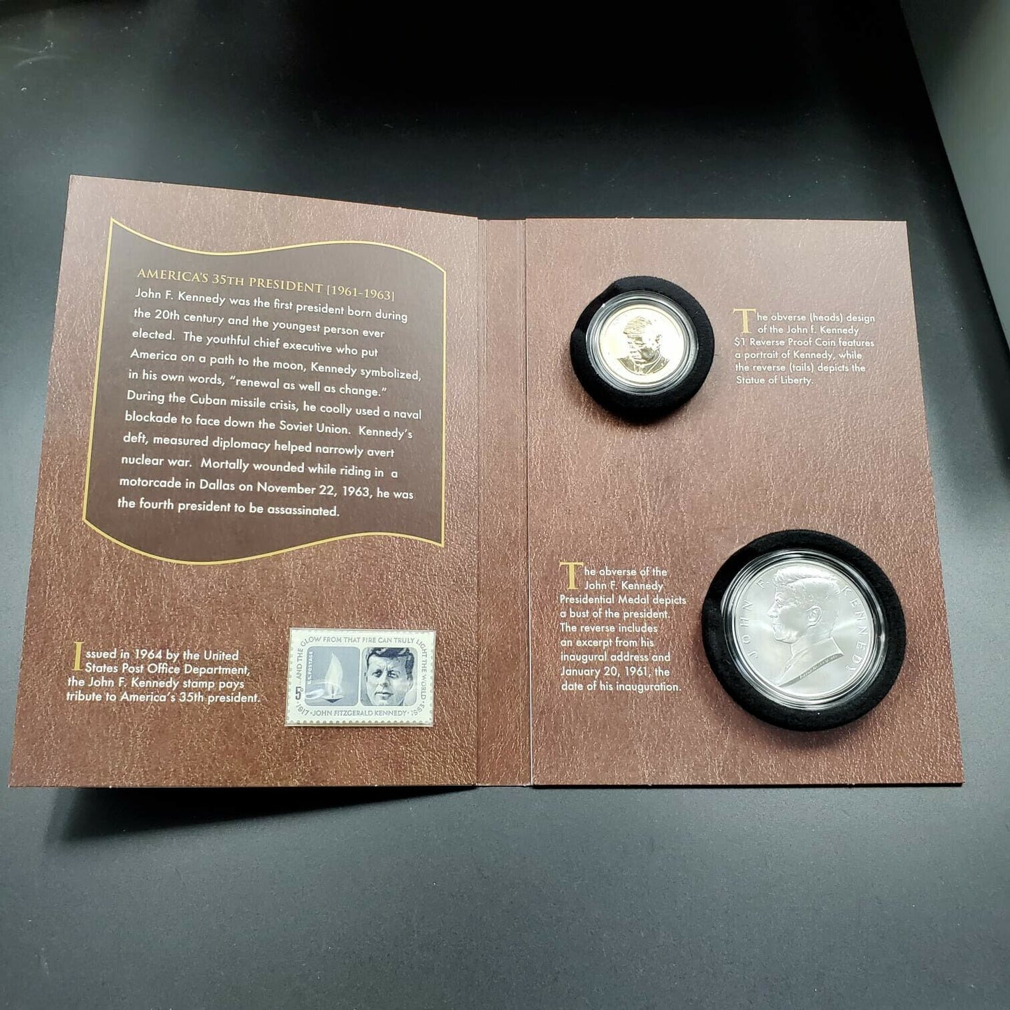 2015 Coin and Chronicles John F Kennedy JFK Set Coin & Medal OGP