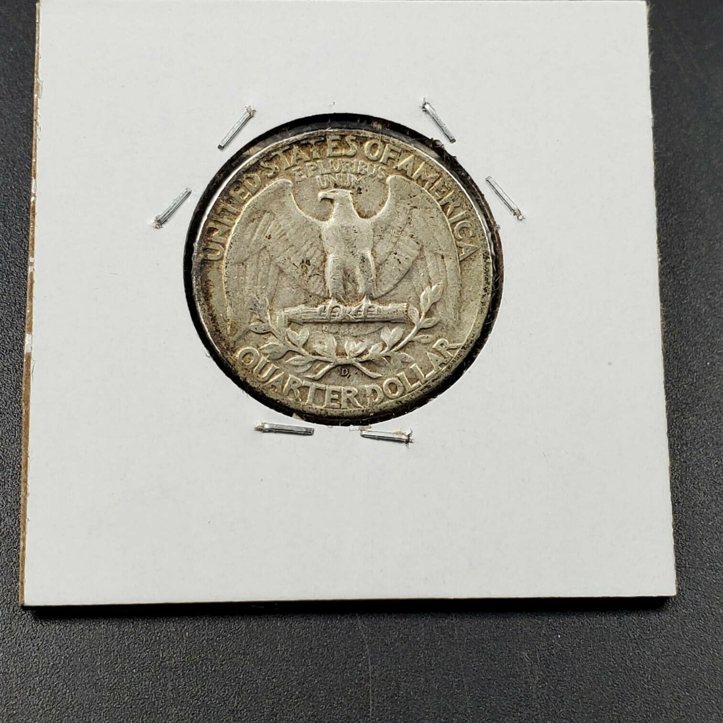 1944 D Washington Silver Quarter Coin Circulated Neat Toning Denver Toner