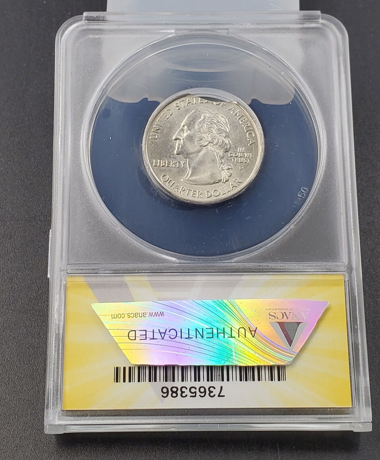 2005 P 25c W VIRGINIA Quarters ANACS MS63 CURVED CLIP Weight 5.47 Grams Error