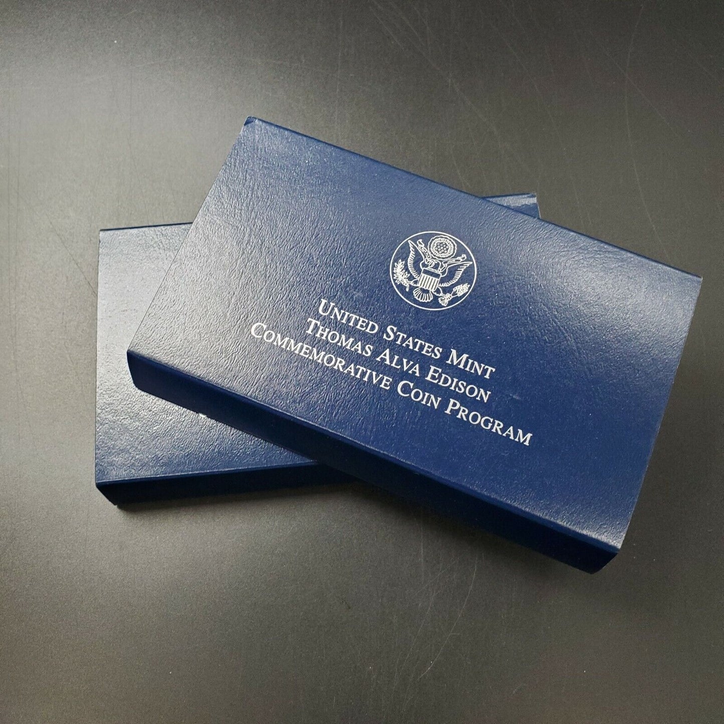 2004 Thomas Alva Edison Commemorative Silver Dollar box and COA