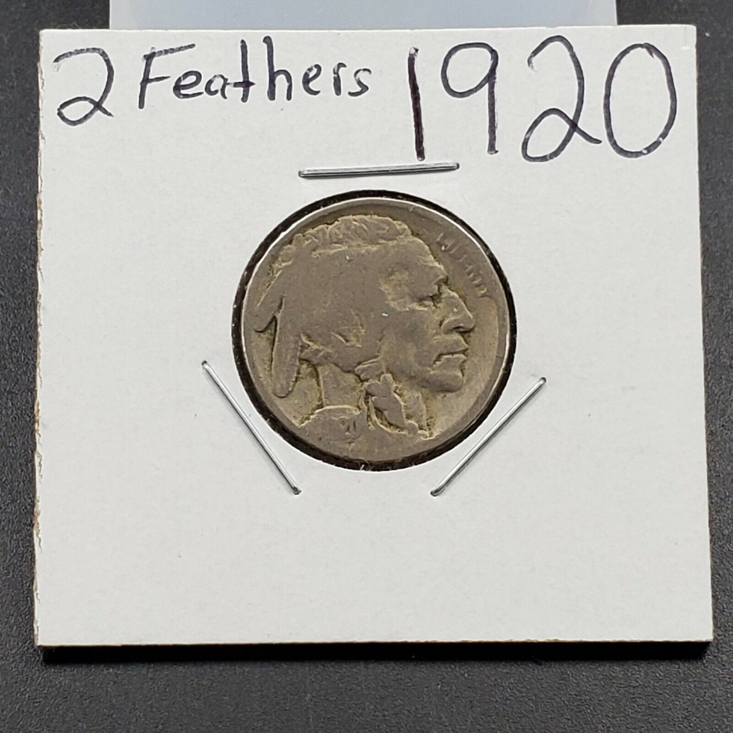 1920 P 5c Buffalo Indian Head Nickel 2 Feathers FS-401 Error Coin Variety