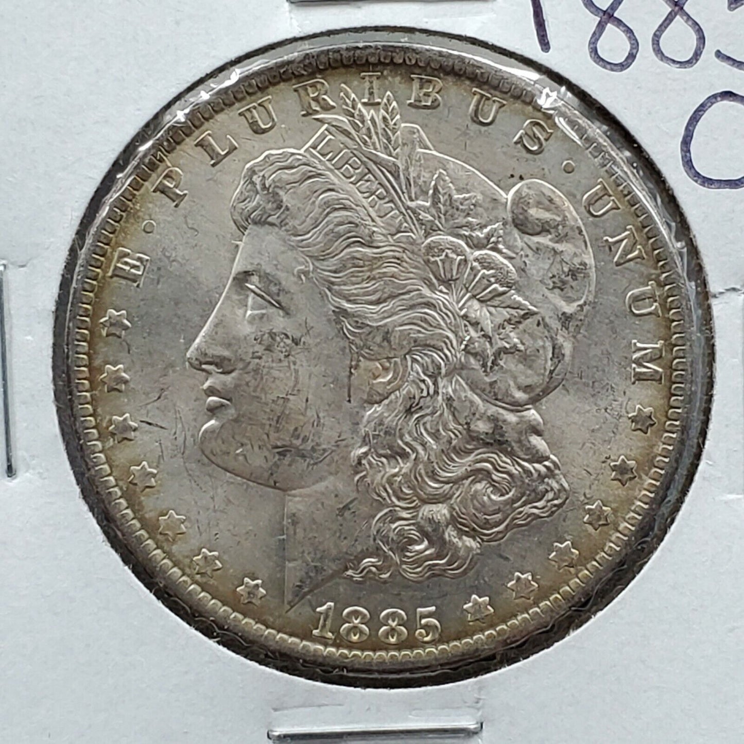 1885 O Morgan Silver Dollar Choice BU UNC Some Toning Nice Coin