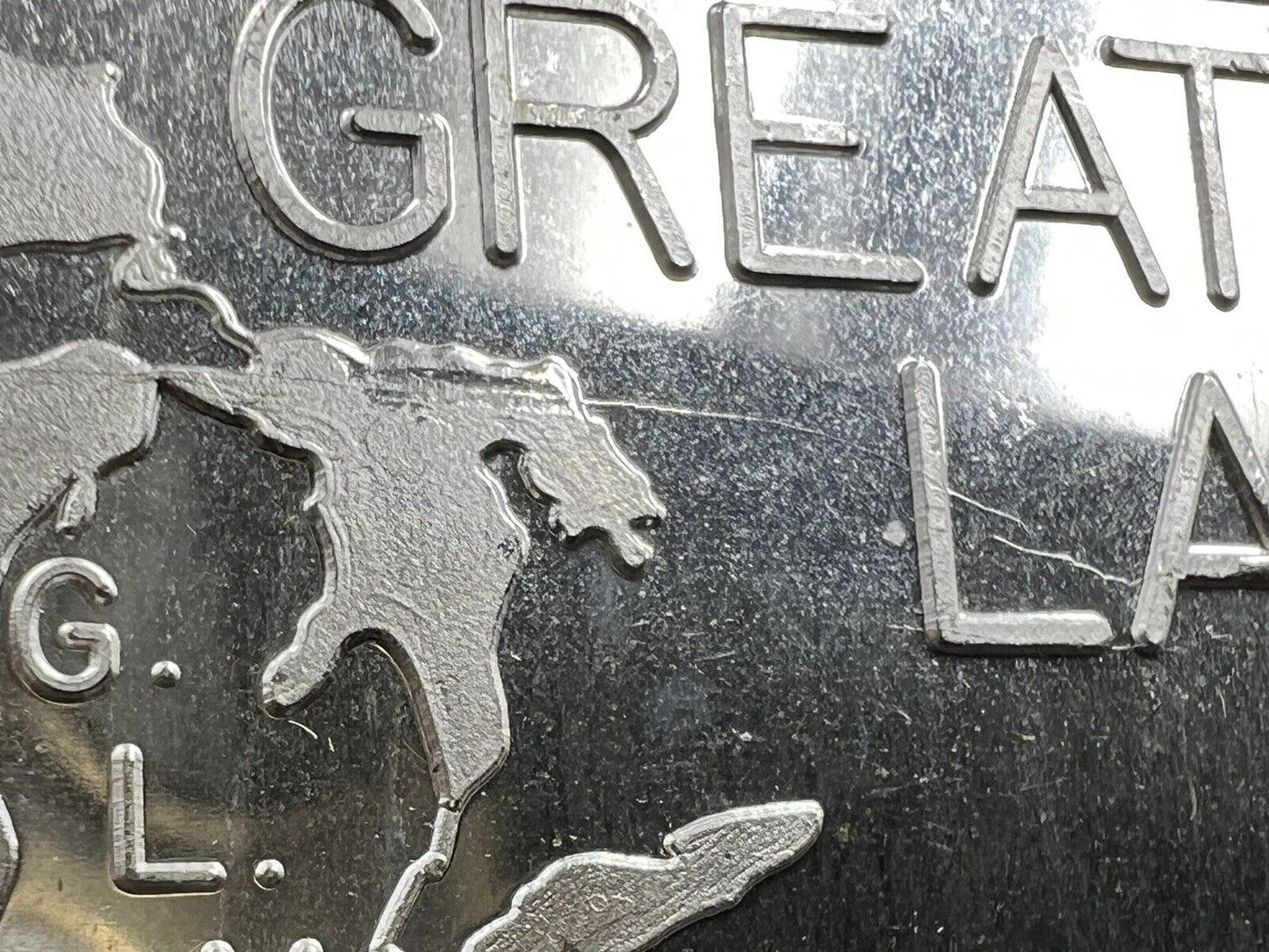 1973 Horseshoe Good Luck 1 oz .999 Silver Bar Great Lakes Mint w/ Die Crack