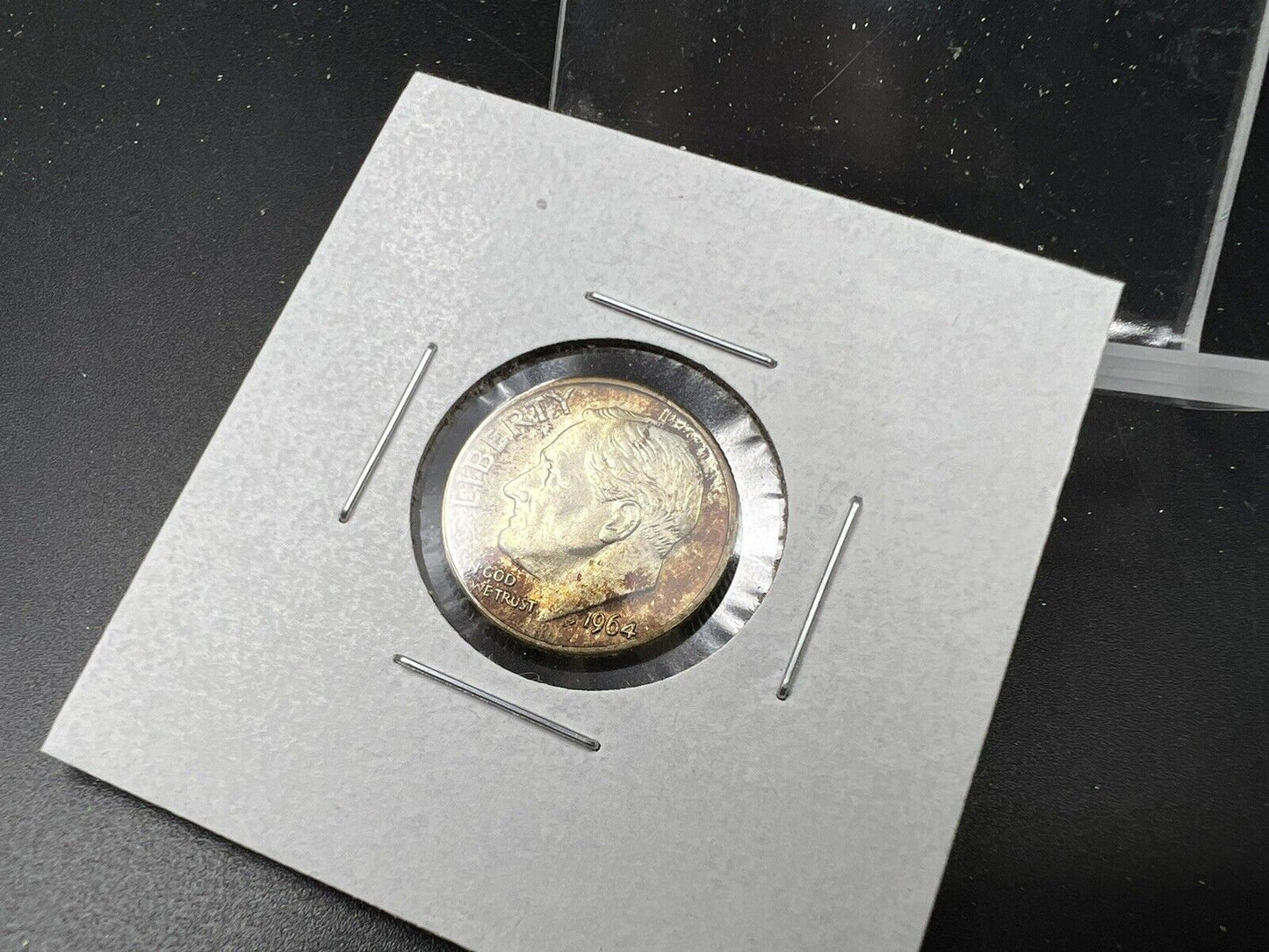 1964 D 10c Roosevelt Silver Dime Coin BU UNC Neat Toning Toner Amber