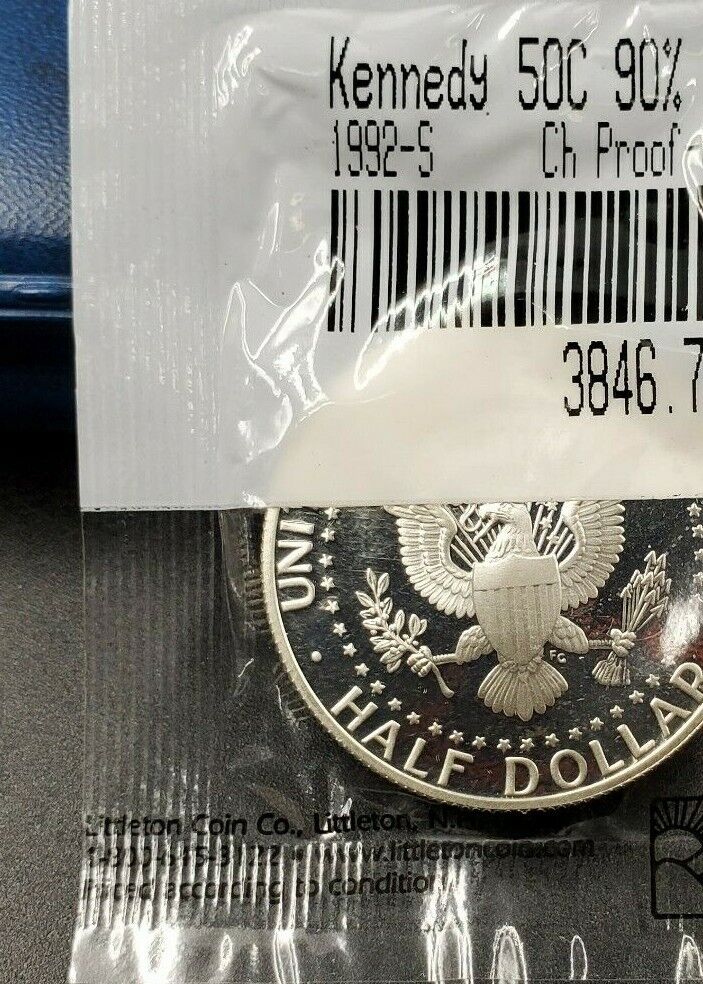 1992 S Silver Kennedy Half Dollar Coin Choice Proof Littleton Coin Packadging