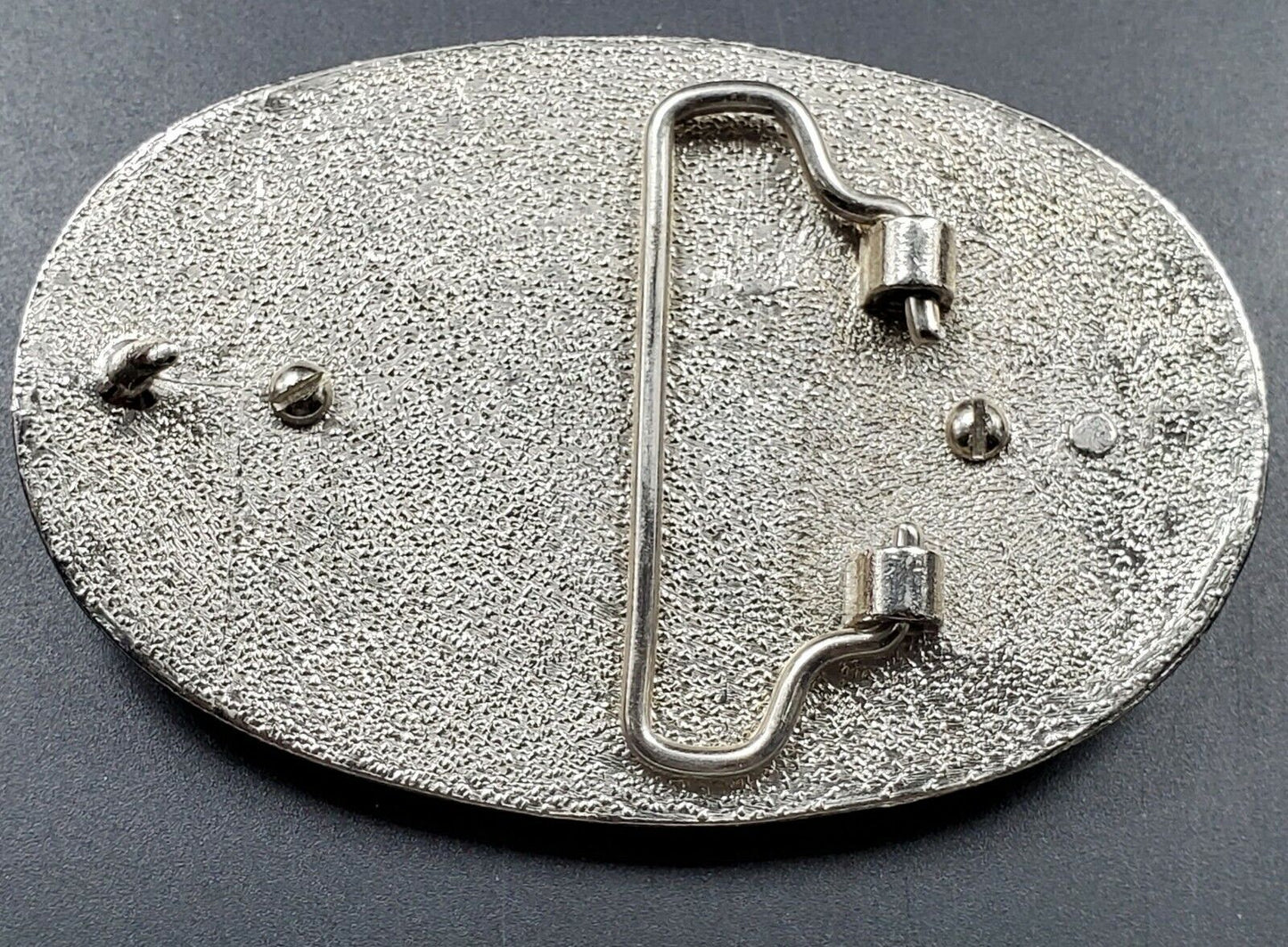 AUTHENTIC 1881 MORGAN SILVER DOLLAR COIN N BIG WHITE METAL BELT BUCKLE TEXAS-ISH