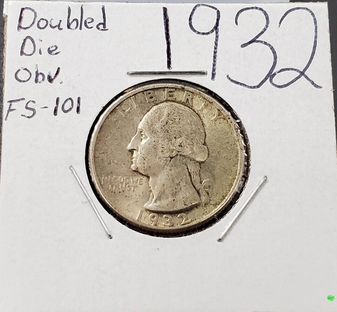 1932 P Washington Silver Quarter Coin AU About UNC FS-101 DDO Double Die Variety