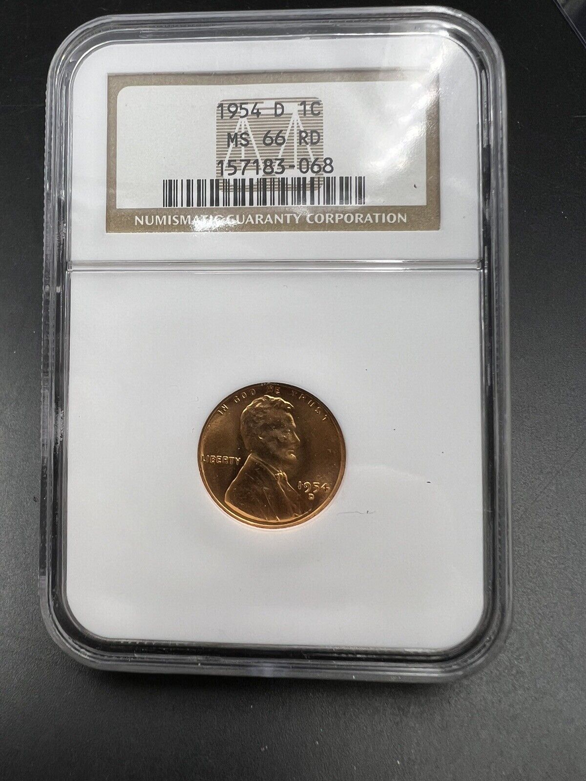 1954 D Lincoln Wheat Cent Penny Coin NGC MS66 RD GEM BU