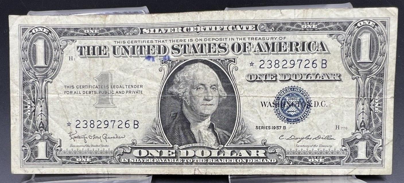 1957 $1 Star Note * Silver Certificate Blue Seal VG Circ #2