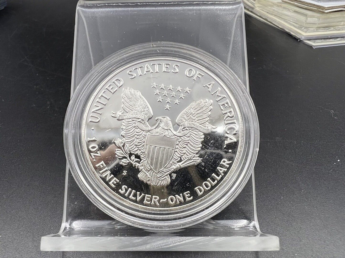1990 Proof 1 oz .999 American Silver Eagle Coin Gem Uncirculated in Capsule