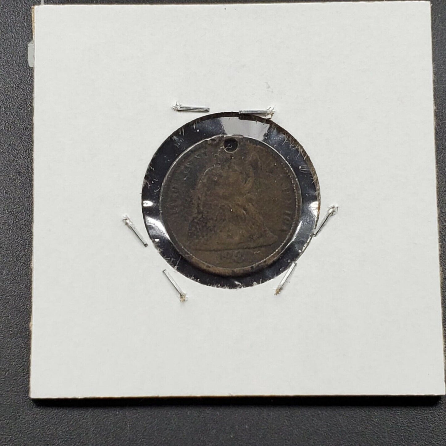 RJB Monogram Love Token on Rev of 1883 Seated Liberty silver dime