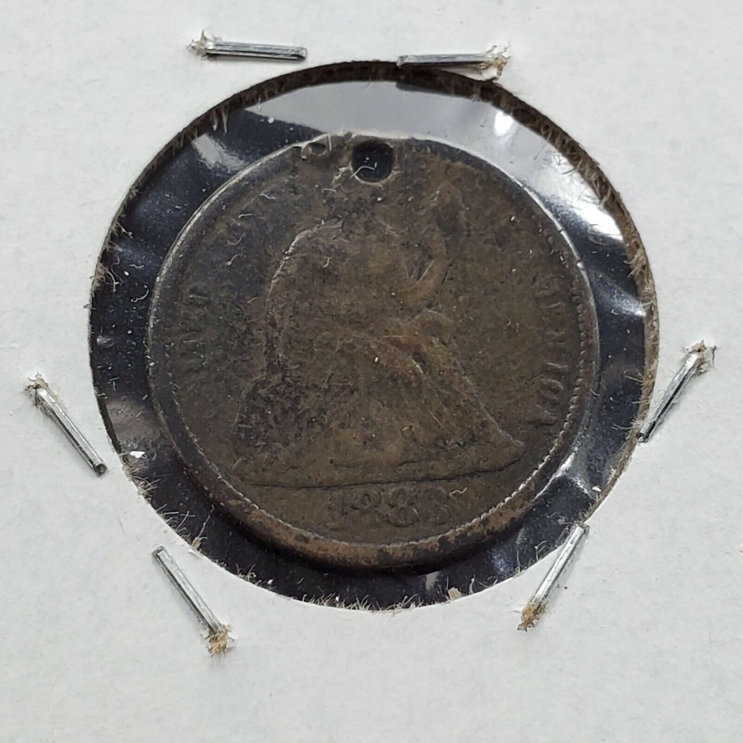 RJB Monogram Love Token on Rev of 1883 Seated Liberty silver dime