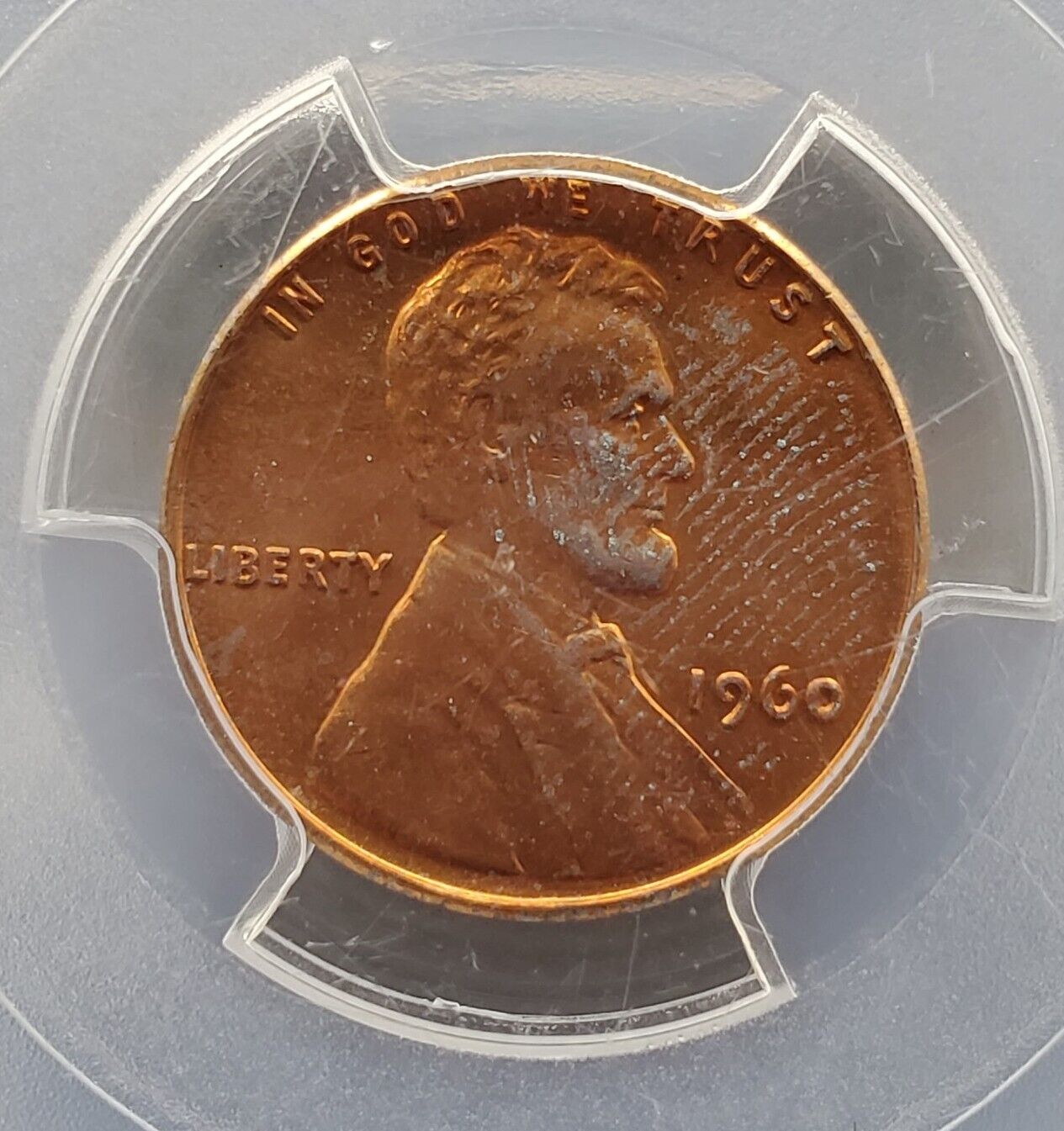 1960 P Lincoln Memorial Cent Penny Coin PCGS MS64RD Small Date Some Toning