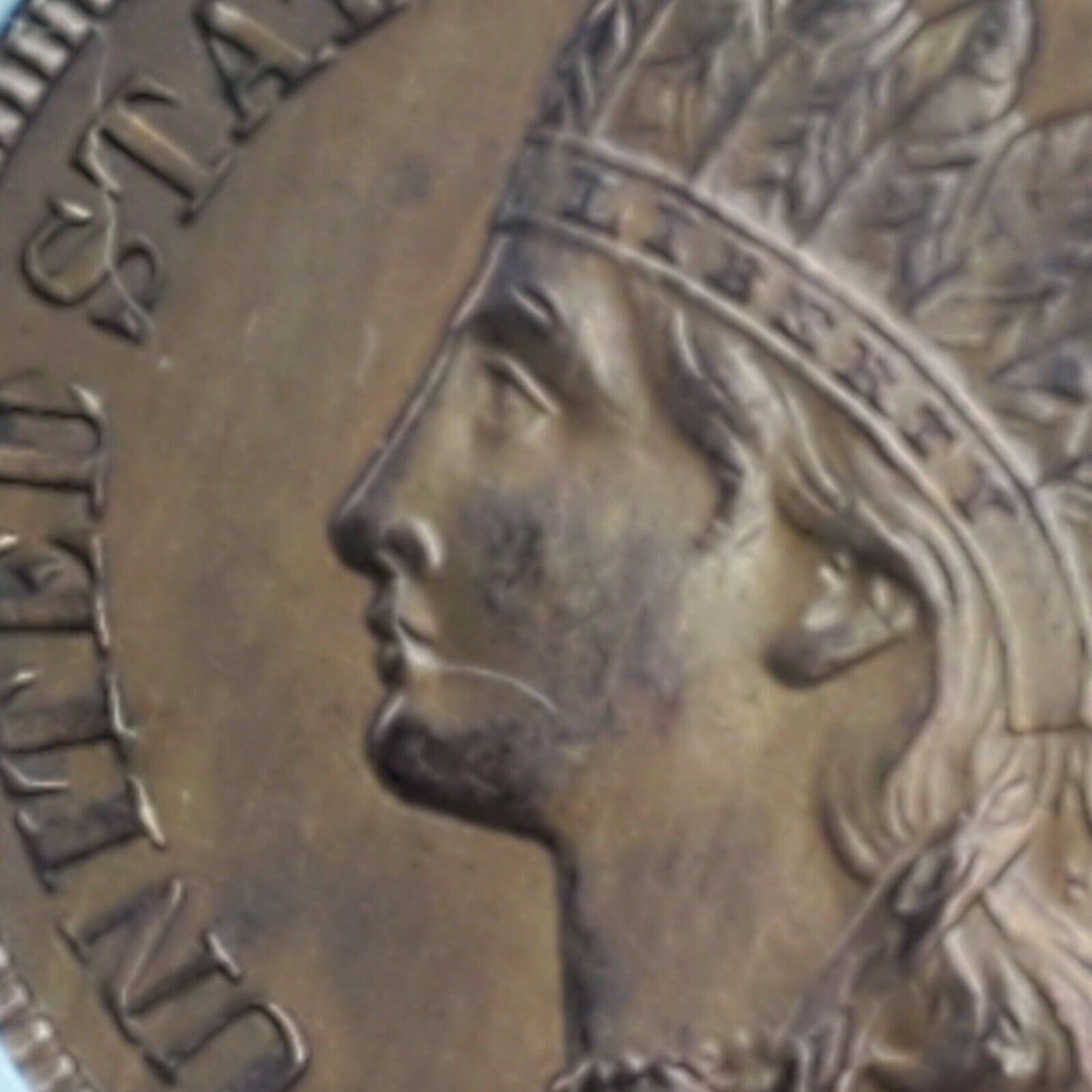 1907 P Indian Cent Penny Coin ANACS Unc Details RPD S-26 Repunched Date