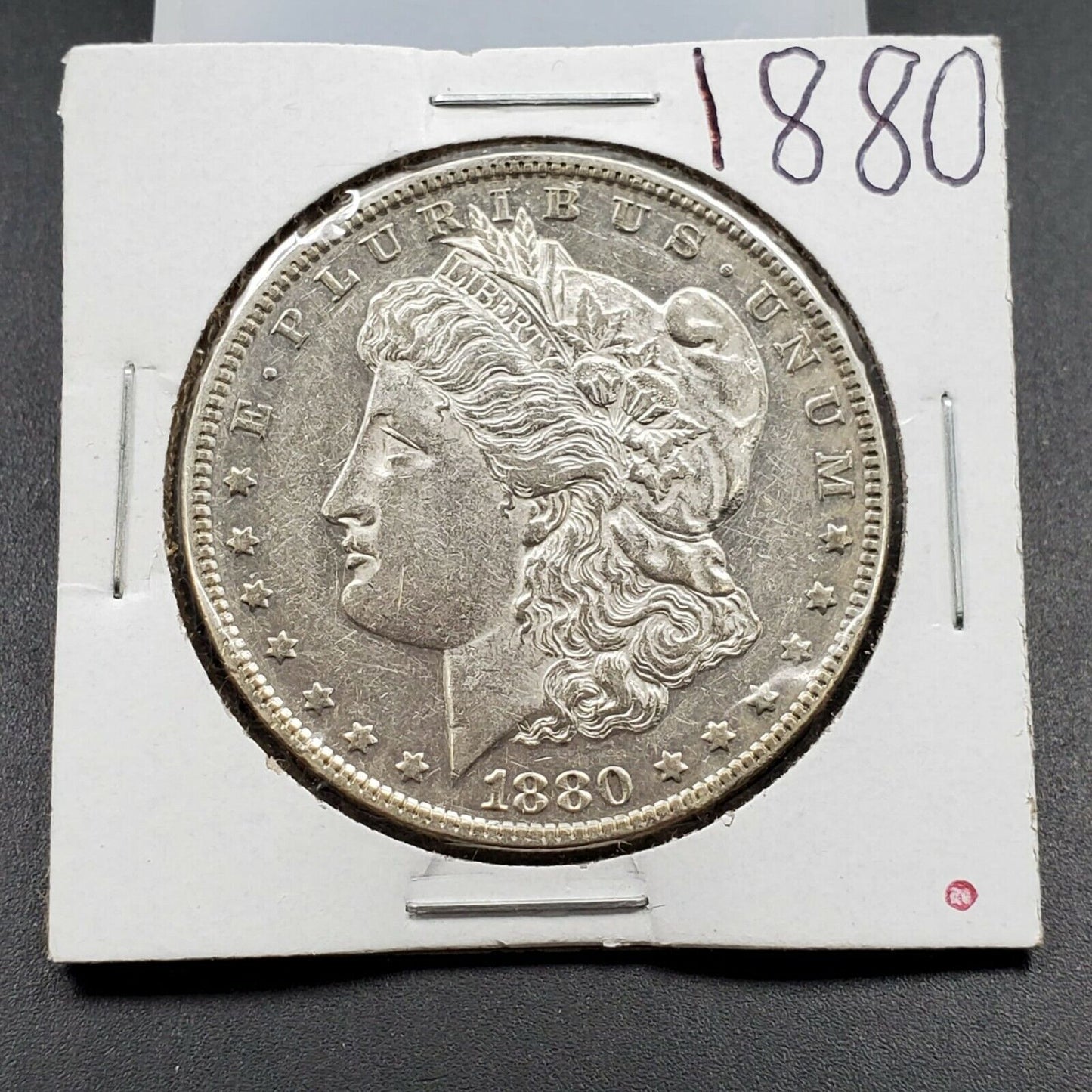 1880 P $1 Morgan Eagle Silver Dollar Coin AU Details Circulated