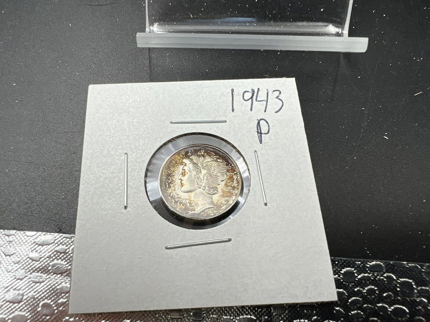 1943 P Mercury Silver Dime WW2 World War Two era coin BU UNC Neat Toning Toner