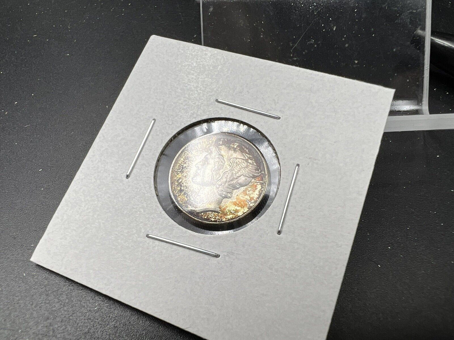 1943 P Mercury Silver Dime WW2 World War Two era coin BU UNC Neat Toning Toner