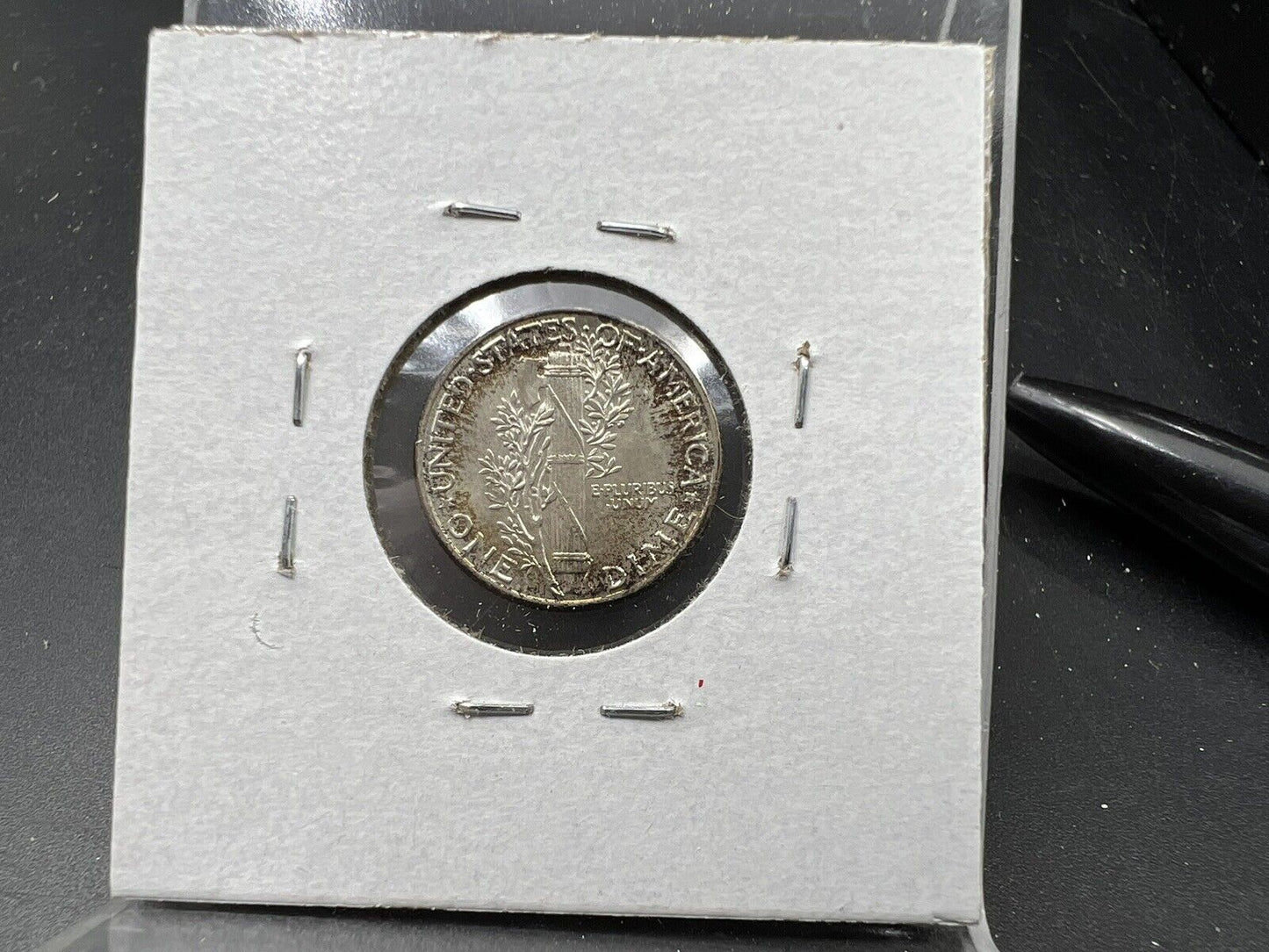 1943 P Mercury Silver Dime WW2 World War Two era coin BU UNC Neat Toning Toner