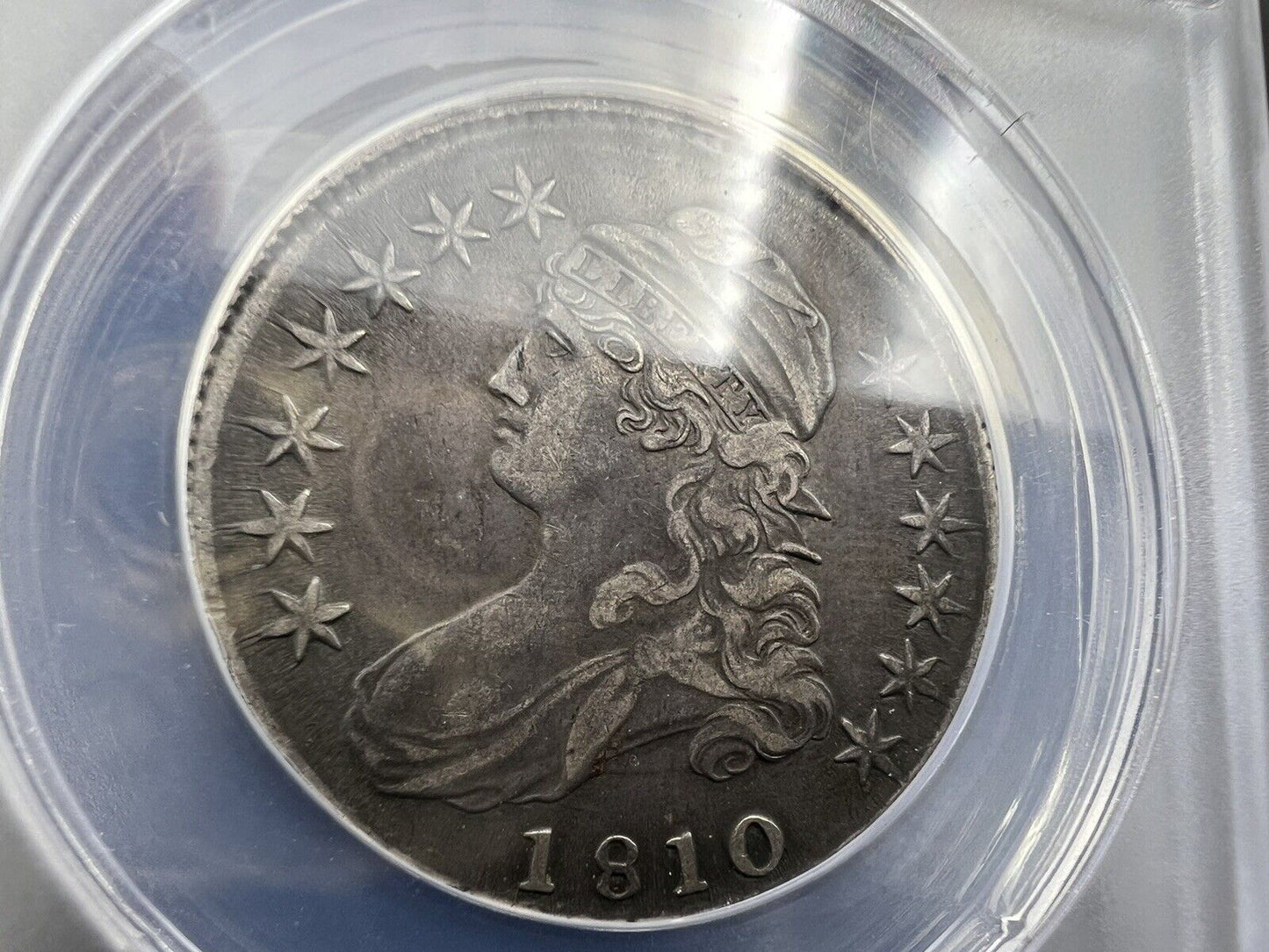 1810 Capped Bust Head Half Dollar O-108a Overton Variety ANACS VF35 & Misaligned