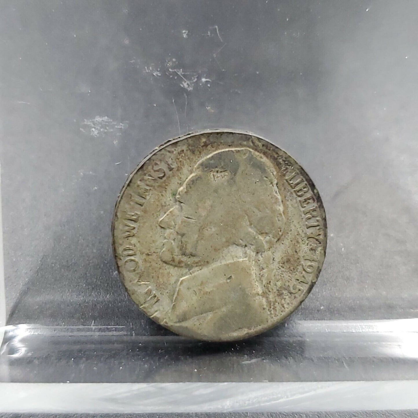 CLAMSHELL MAJOR SPLIT PLANCHET ERROR 1945 P 5C WW2 SILVER NICKEL WOW CIRC