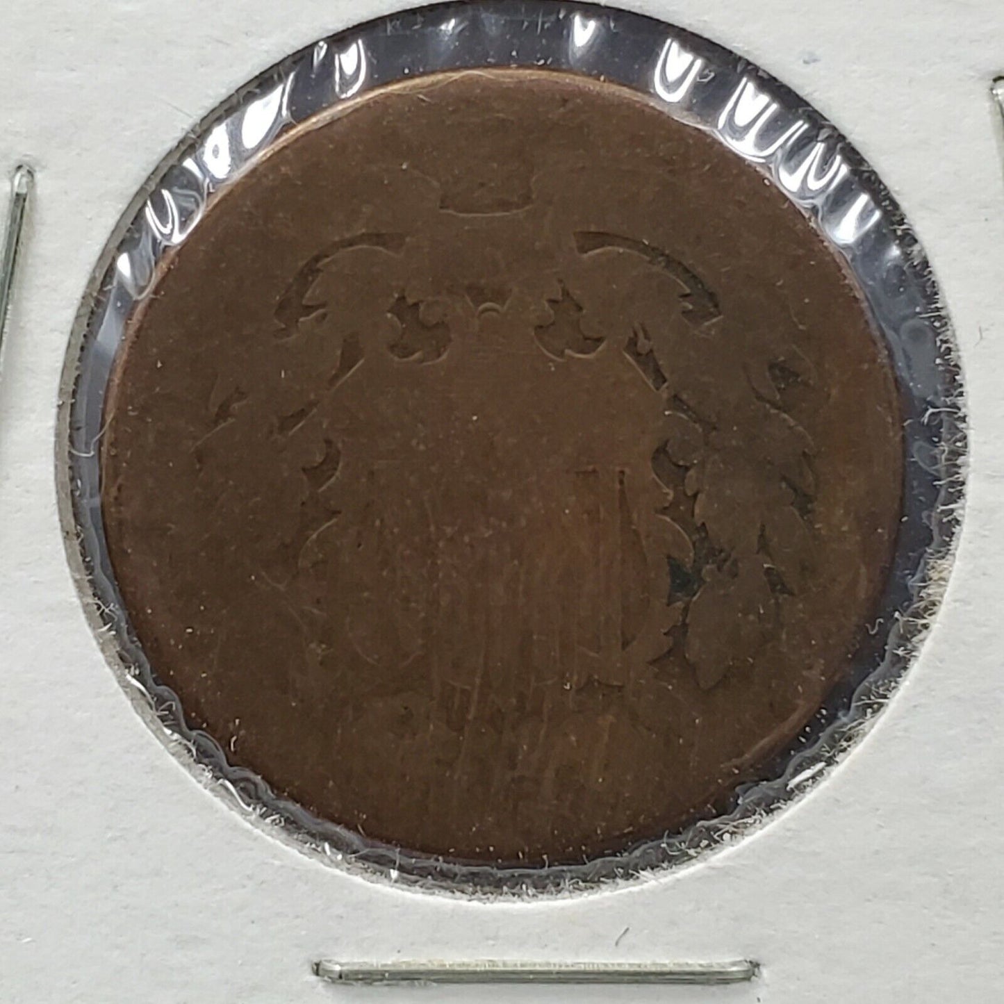 1865 2C Two Cent Copper Coin Piece Poor / AG Very Circulated
