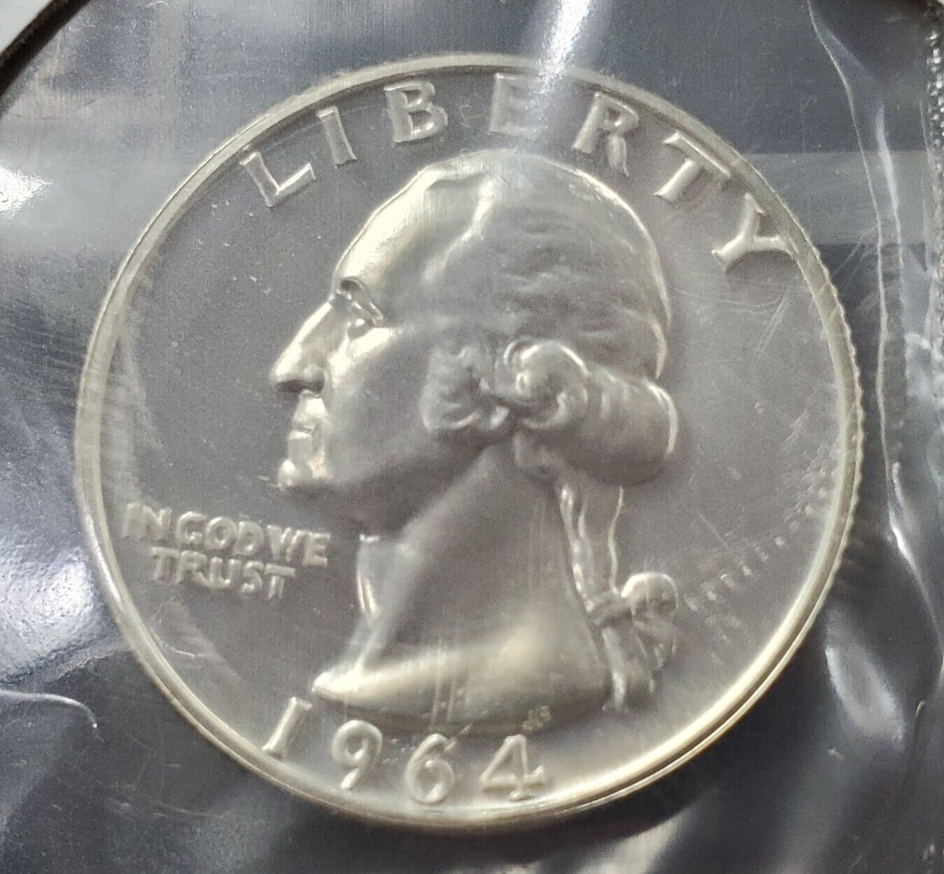 1964 P 25C Washington Quarter Silver Coin Proof From Mint Set in Cello #A