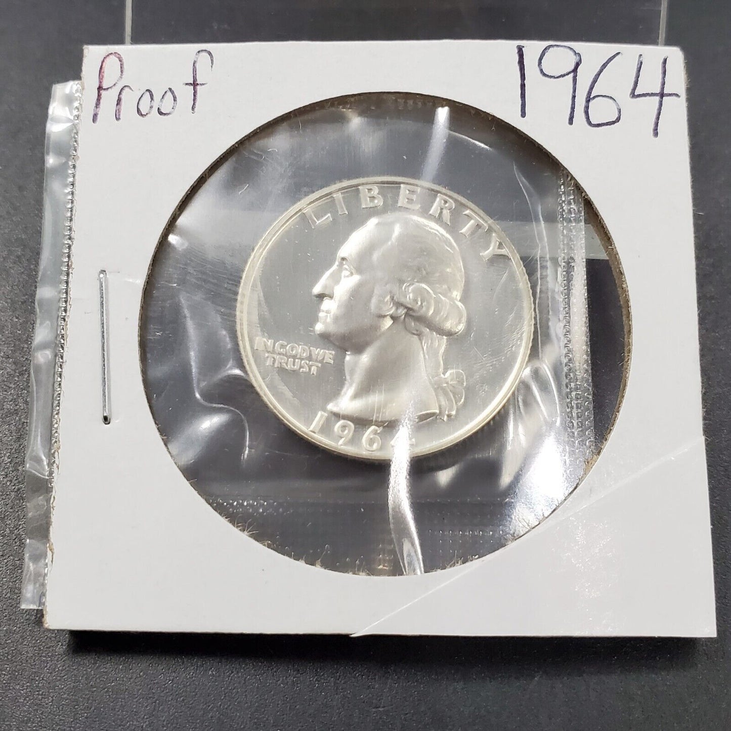 1964 P 25C Washington Quarter Silver Coin Proof From Mint Set in Cello #A