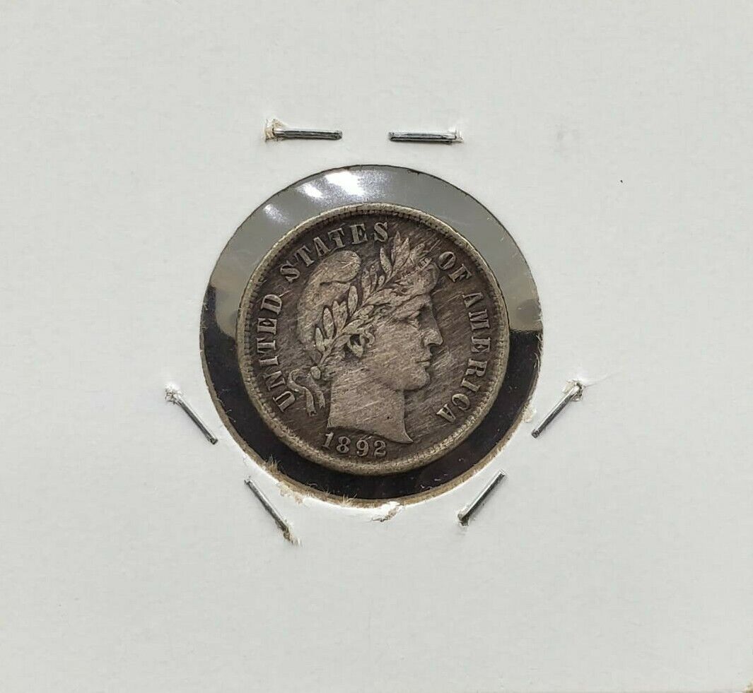1892 Barber Silver Dime Engraved Love Token R.J.M RJM Initials Logo PQ Design