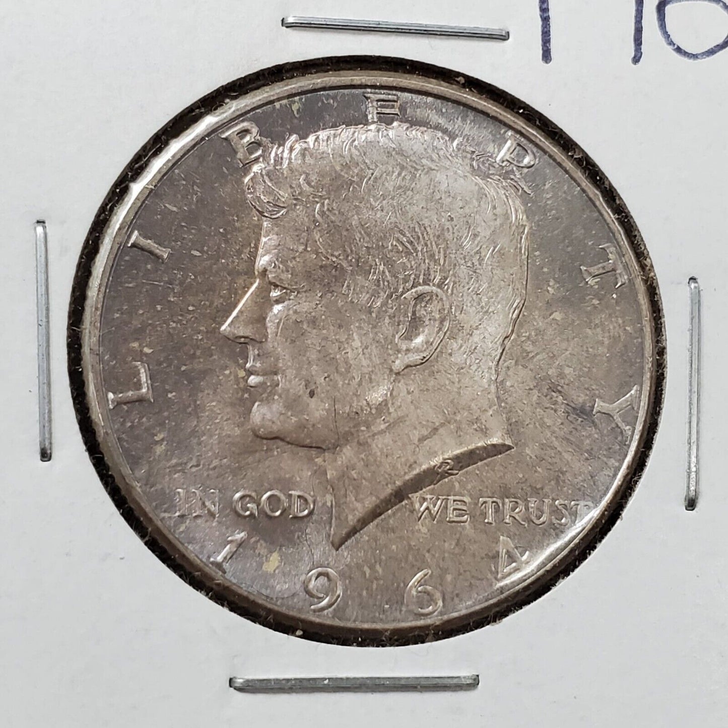 1964 P Kennedy 90% Silver Half Dollar Coin BU UNC Neat Toning Toner