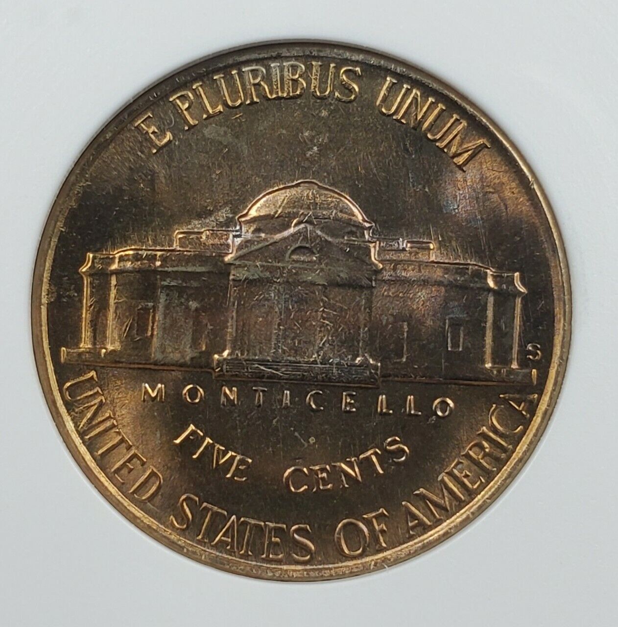 1948 S Jefferson Nickel Coin Vintage ANACS MS65 Knob Tailed S Breen-2715