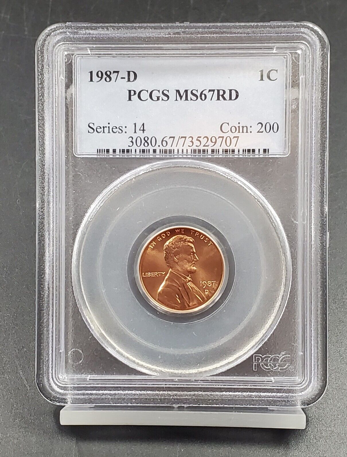 1987 D Lincoln Memorial Cent Penny Coin PCGS MS67RD #2