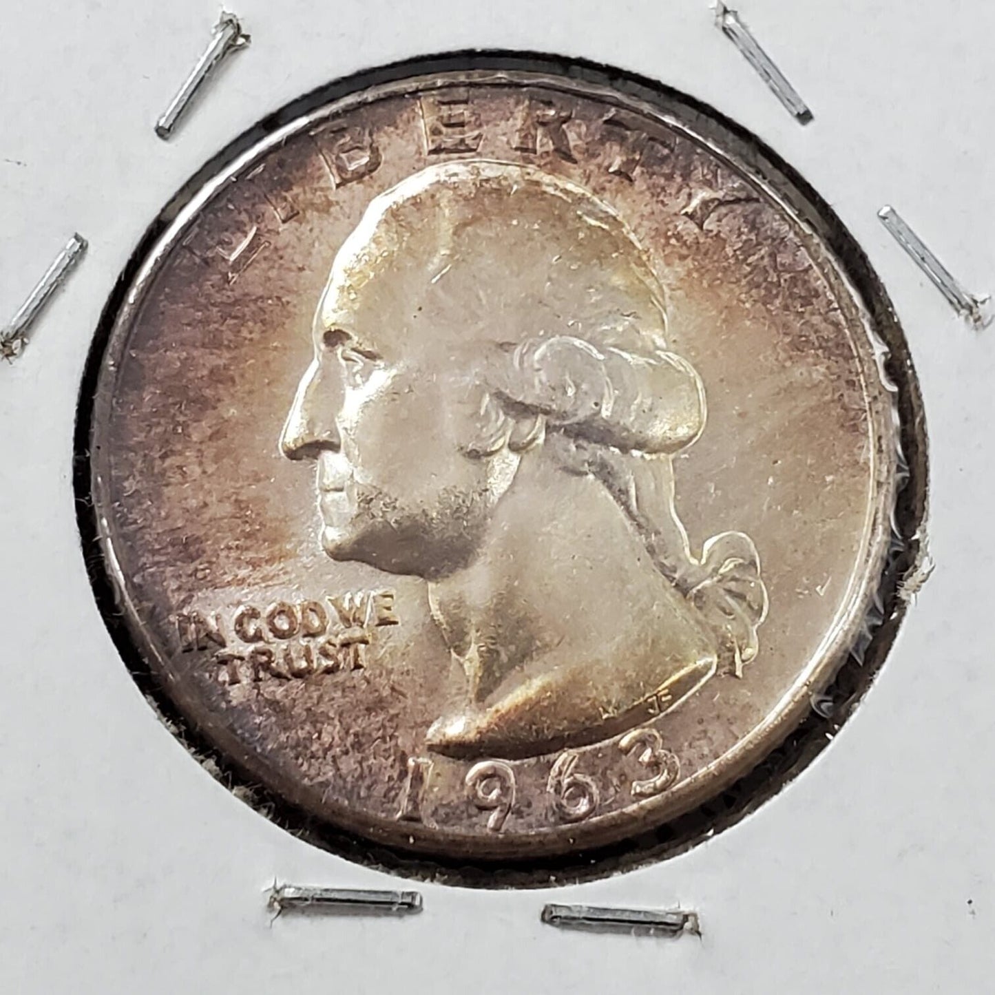 1963 P 25C Washington Quarter Silver Coin CH Choice BU PQ Toning Obverse