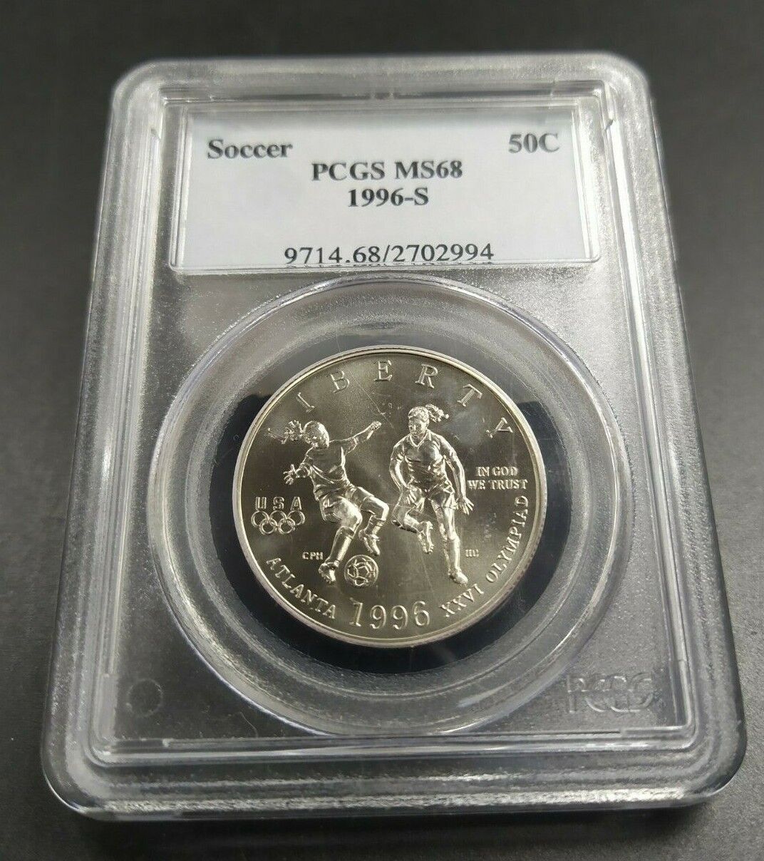 1996 S FIFA Olympics Soccer Futbol Commemorative PCGS MS68 Gem BU