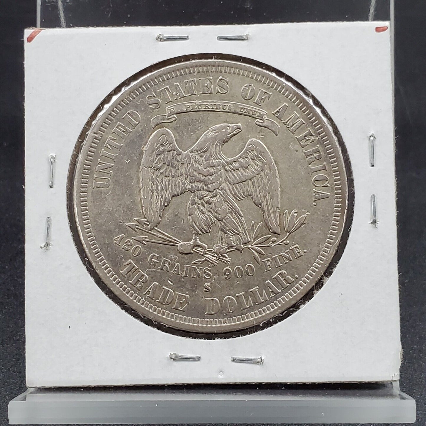 1877 S US Seated Liberty Trade Dollar  XF EF Details Circulated