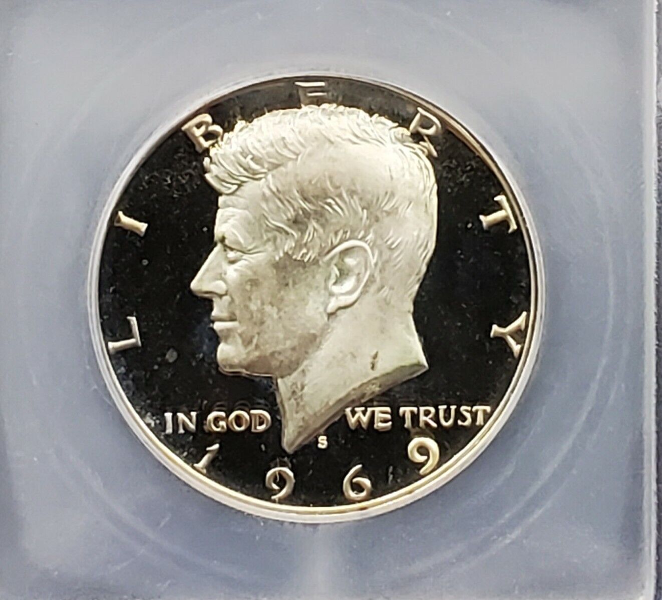 1969 S SILVER KENNEDY HALF DOLLAR ICG PR69 DCAM Deep Cameo Used Holder