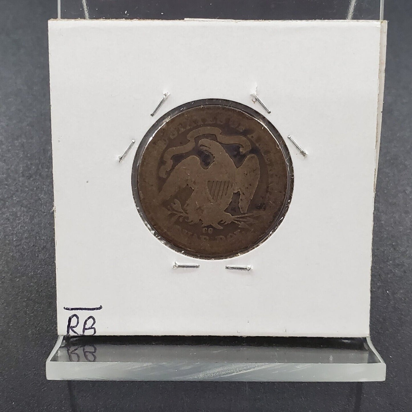 1877 CC Seated Liberty Silver Quarter Coin AG About Good Circ Key Date