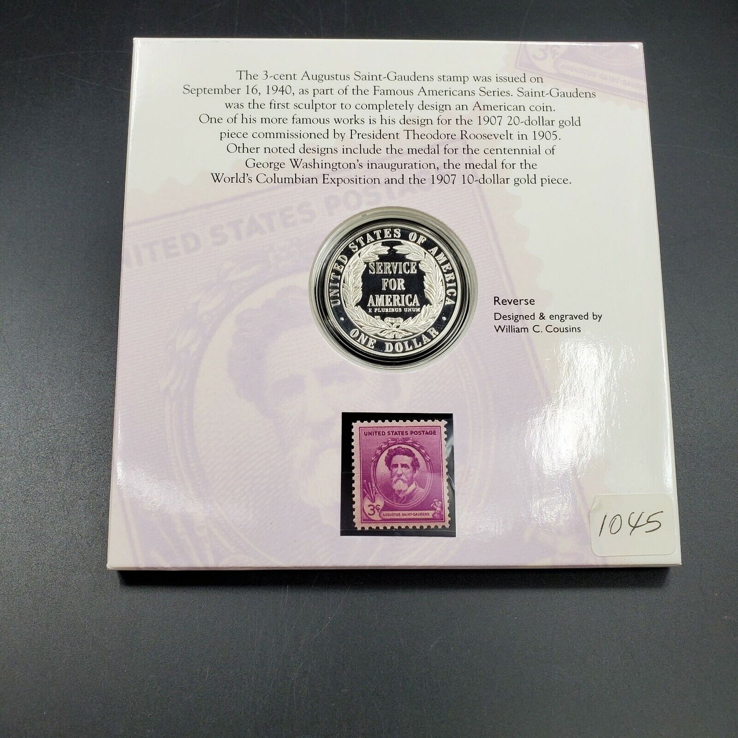1996 S National Community Service Coin Stamp US Mint Set Proof Silver Dollar OGP
