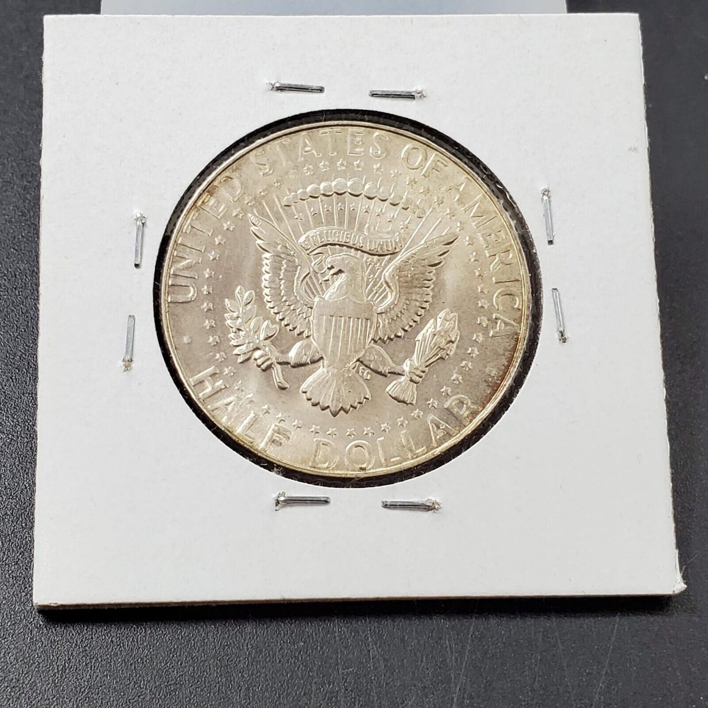 1969 D Kennedy 40% Silver Half Dollar Coin Amber Toning Toner Obverse CH BU