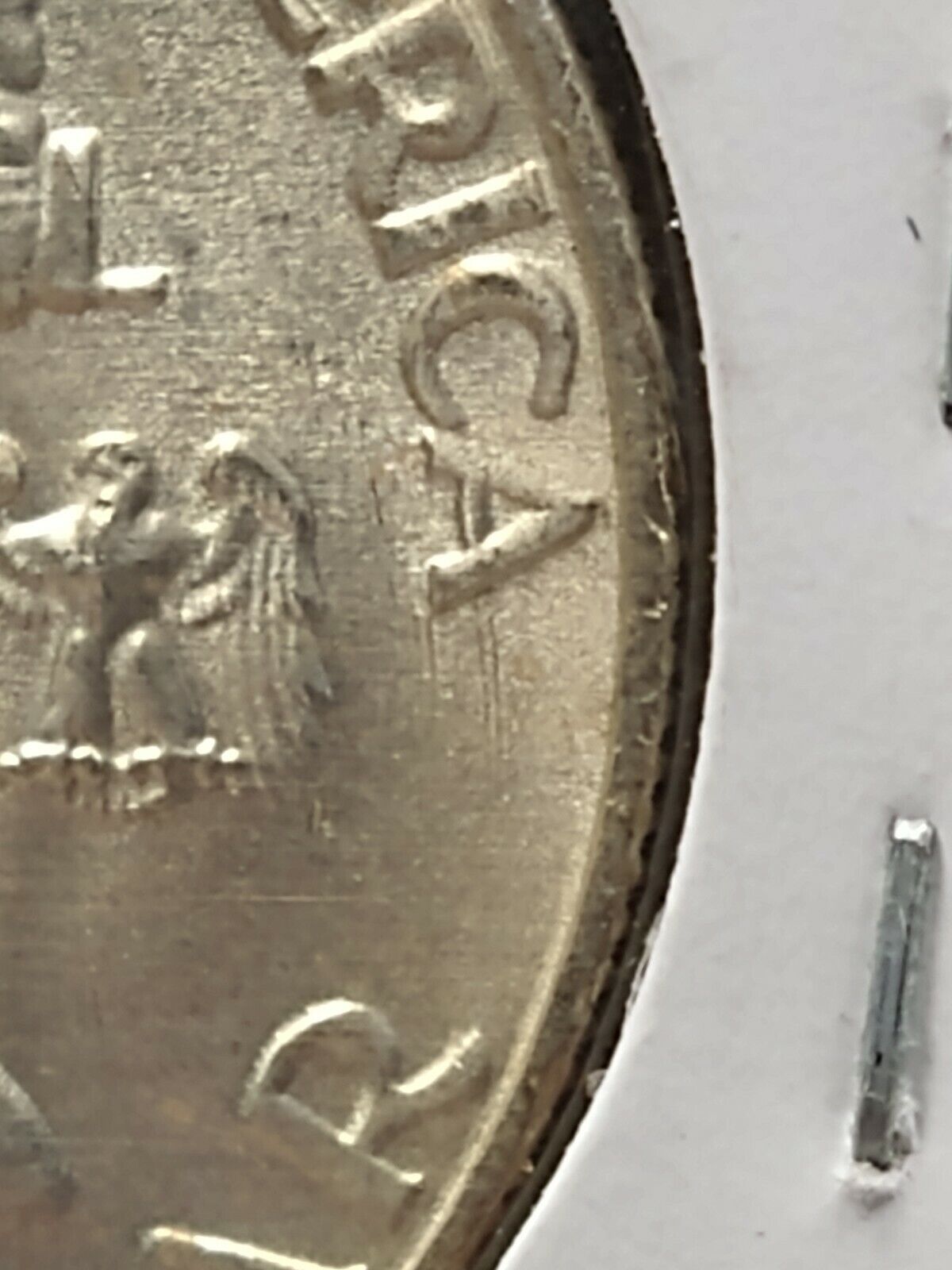 1959 D Franklin Silver 90% Half Dollar Coin CH BU UNC Die Chips Reverse Variety